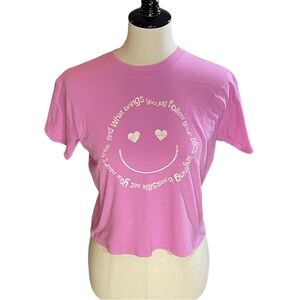 Girls SO Pink Smiley Face Graphic Tee L (10/12)